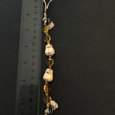 Very cute glass beaded cat fashion statement bracelet