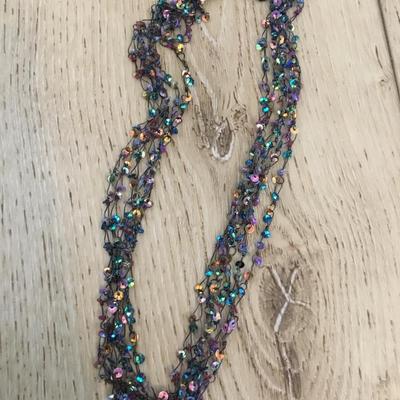 Beautiful, vintage, mermaid translucent bead, multi strand necklace