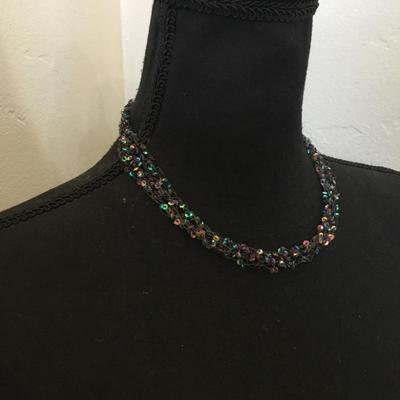 Beautiful, vintage, mermaid translucent bead, multi strand necklace