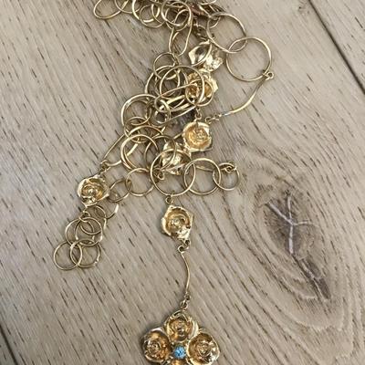 Vintage gold tone statement necklace