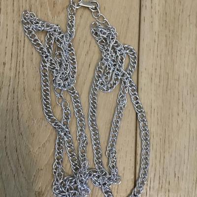 Vintage lite silver tone chain necklace long lite chain