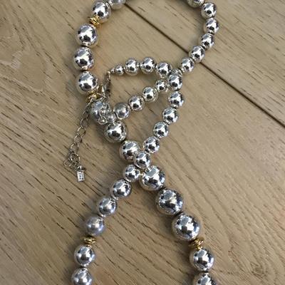 Beautiful, silver and gold tone, metal beard, statement, necklace makers, mark