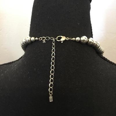 Beautiful, silver and gold tone, metal beard, statement, necklace makers, mark