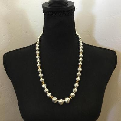 Beautiful, silver and gold tone, metal beard, statement, necklace makers, mark