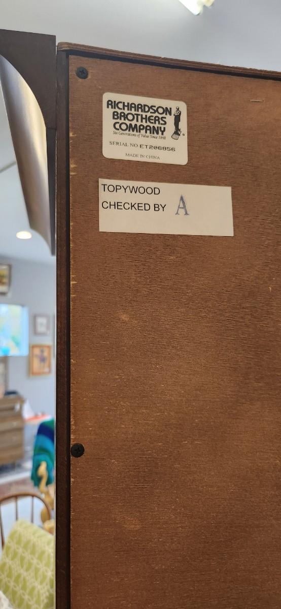 Sale Photo Thumbnail #22: Gorgeous Richardson Bros China Hutch. Beveled glass in the doors, plate rail on the glass shelves, 2 lights. Purchased at Home furniture. 2 pieces but bring help to load!!