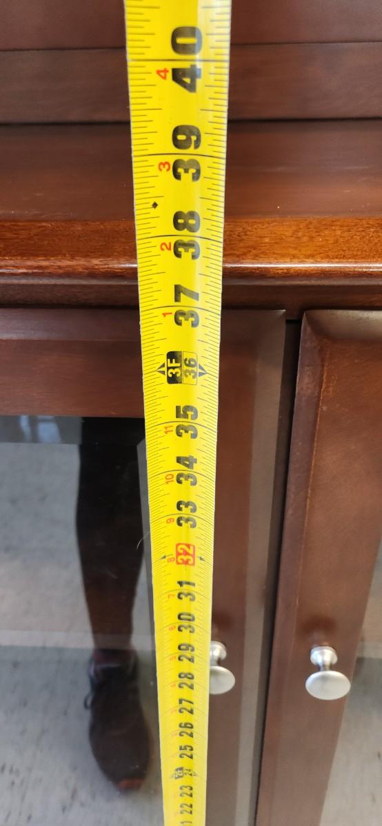 Sale Photo Thumbnail #21: Gorgeous Richardson Bros China Hutch. Beveled glass in the doors, plate rail on the glass shelves, 2 lights. Purchased at Home furniture. 2 pieces but bring help to load!!