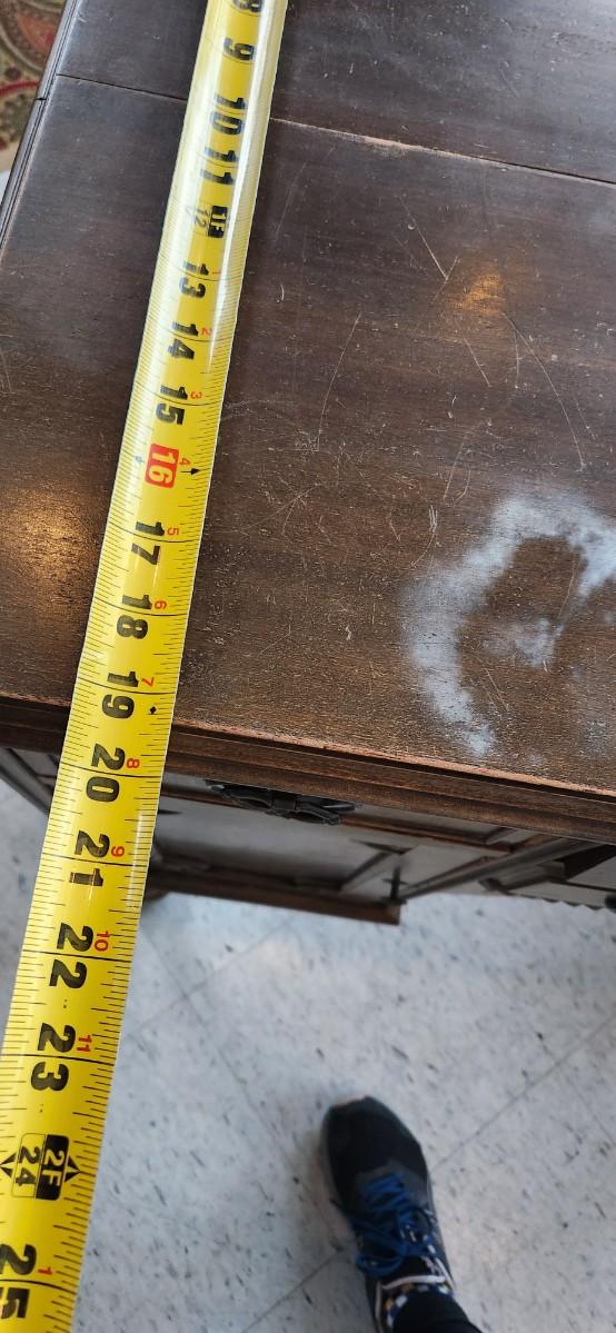 Sale Photo Thumbnail #48: This is an awesome project piece! Vintage ladies writing desk, walnut with original handles and pulls. Needs some love but a fantastic piece of furniture.