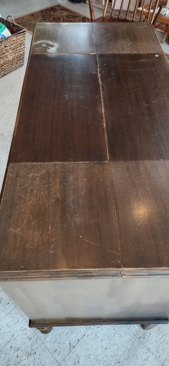 Sale Photo Thumbnail #46: This is an awesome project piece! Vintage ladies writing desk, walnut with original handles and pulls. Needs some love but a fantastic piece of furniture.