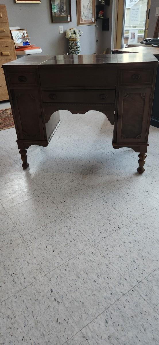 Sale Photo Thumbnail #39: This is an awesome project piece! Vintage ladies writing desk, walnut with original handles and pulls. Needs some love but a fantastic piece of furniture.