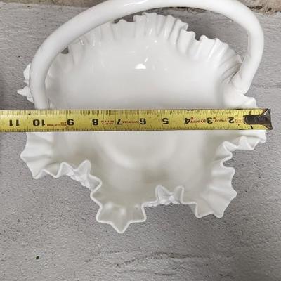 Mess of glassware - some as is- hobnail basket