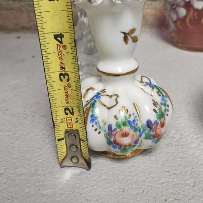 Mess of glassware - some as is- hobnail basket