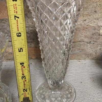 Mess of glassware - some as is- hobnail basket