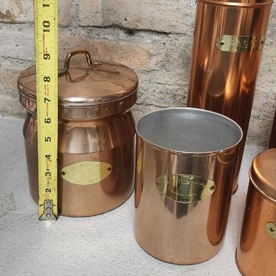 Copper colored aluminum canister set