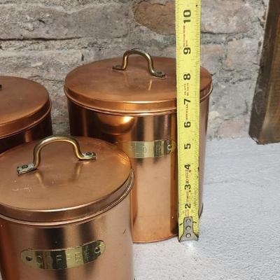 Copper colored aluminum canister set