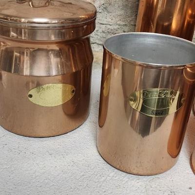 Copper colored aluminum canister set