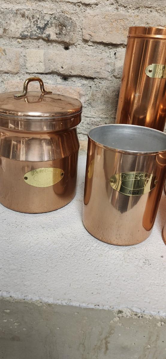 Sale Photo Thumbnail #75: Great set of copper colored aluminum canisters. Pasta, utensils, flour, sugar....