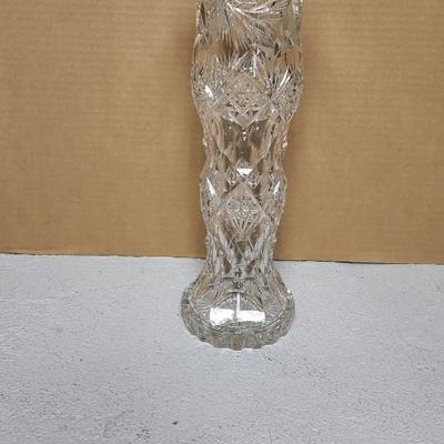Huge heavy cut crystal vase