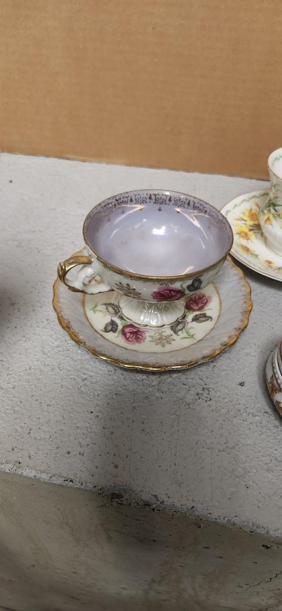 Sale Photo Thumbnail #103: Sweet lot of teacups, a special little reamer, fancy ashtray, darling bell