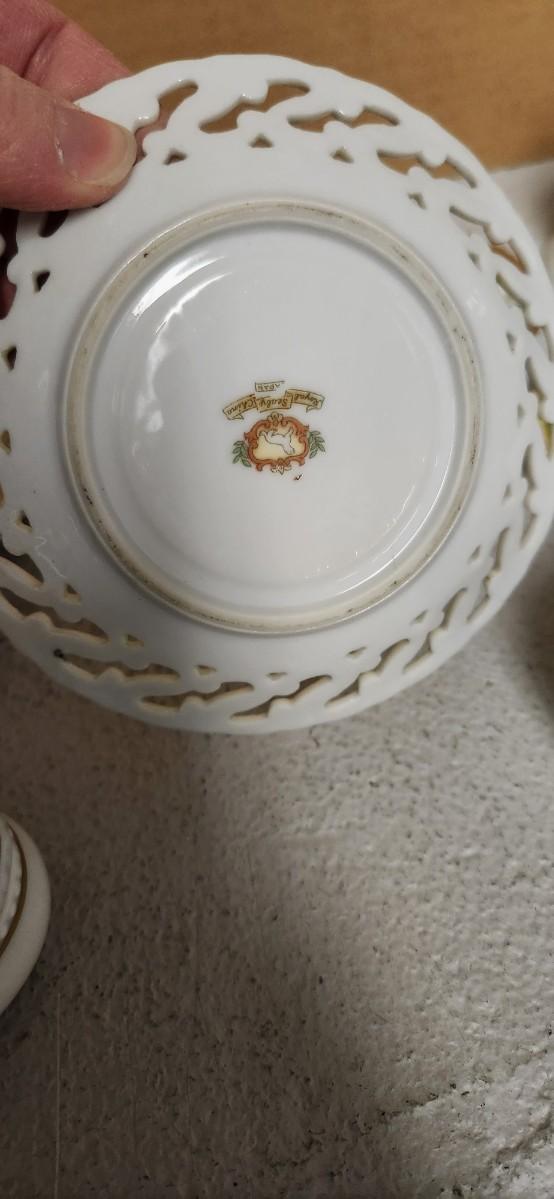 Sale Photo Thumbnail #110: Sweet lot of teacups, a special little reamer, fancy ashtray, darling bell