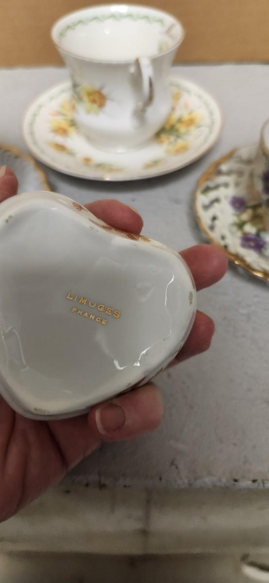 Sale Photo Thumbnail #106: Sweet lot of teacups, a special little reamer, fancy ashtray, darling bell