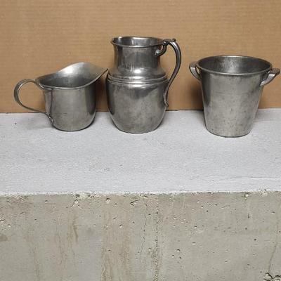 3 old pewter pieces