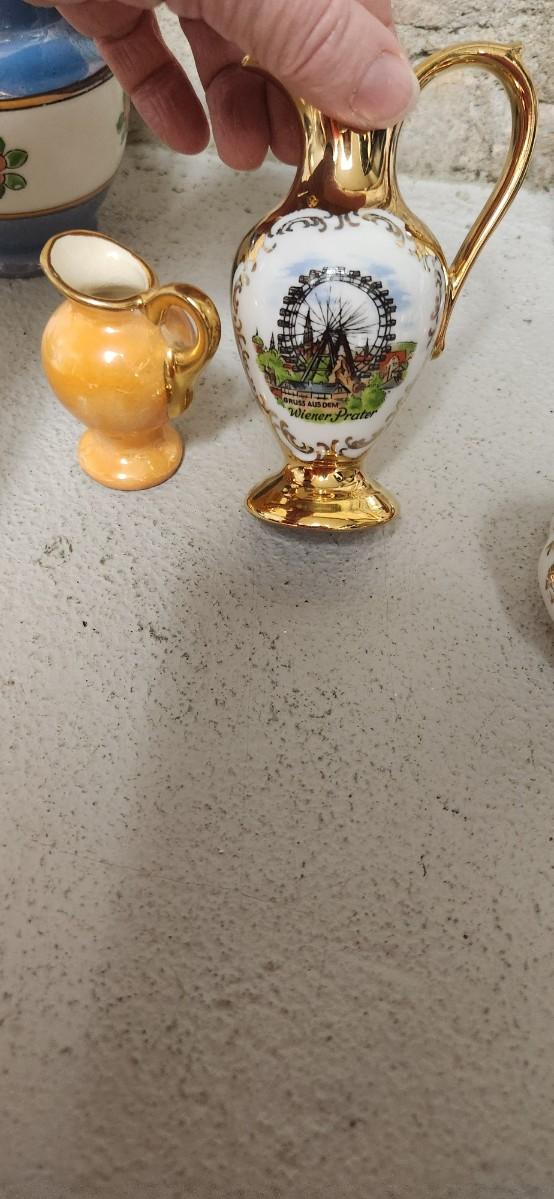 Sale Photo Thumbnail #285: Cute lot of vessels and pitchers, even a personal teapot and cup