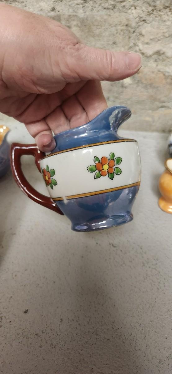 Sale Photo Thumbnail #284: Cute lot of vessels and pitchers, even a personal teapot and cup