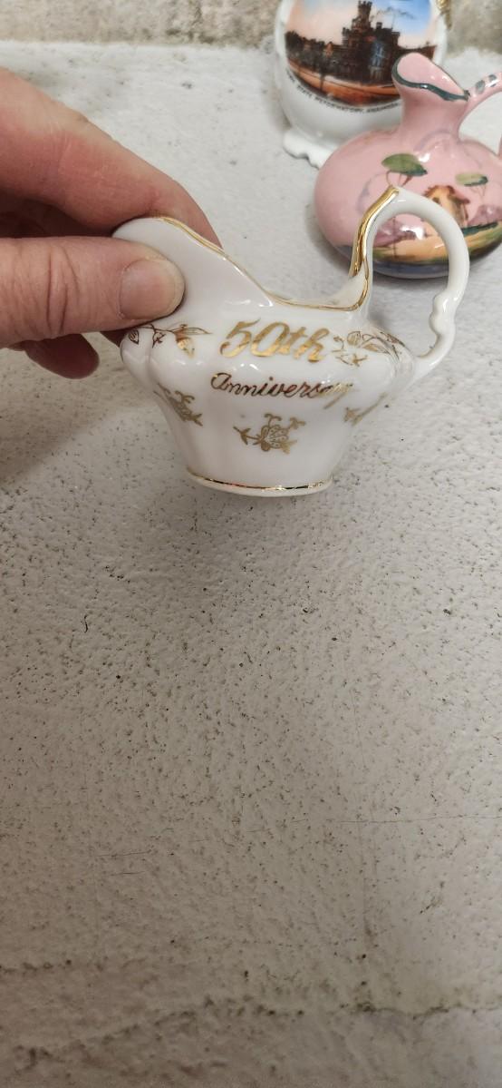 Sale Photo Thumbnail #286: Cute lot of vessels and pitchers, even a personal teapot and cup