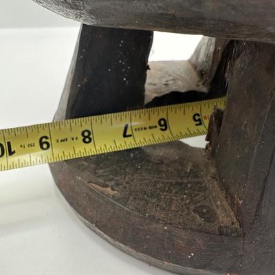 Hand-Carved African Style Wooden Lidded Vessel