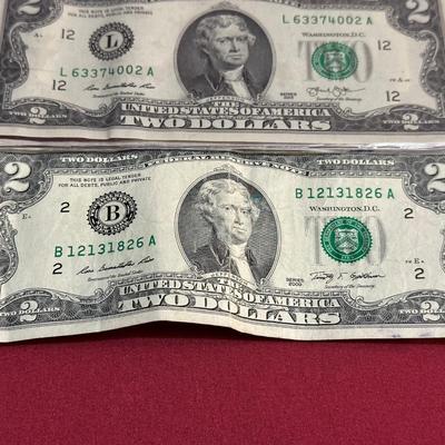 2003, 2009, 2013 $2 DOLLAR BILLS