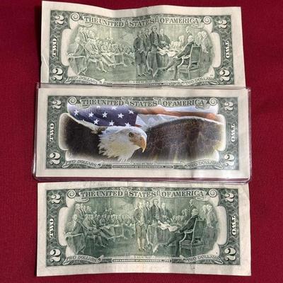 2003, 2009, 2013 $2 DOLLAR BILLS