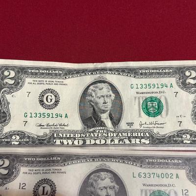 2003, 2009, 2013 $2 DOLLAR BILLS