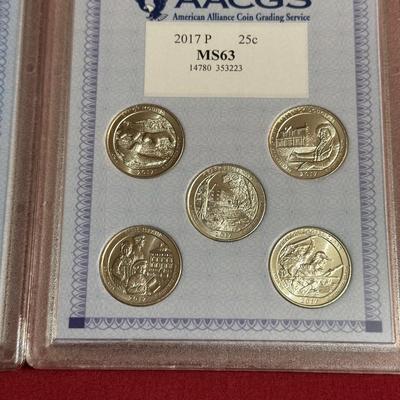 GRADED MS63 D/P-MINT QUARTERS