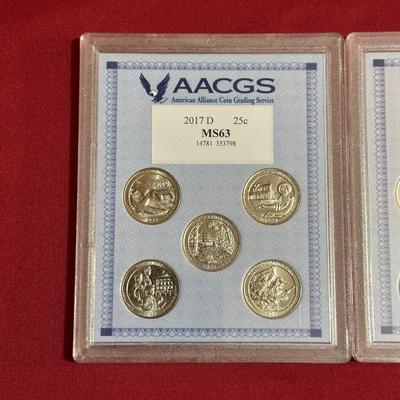 GRADED MS63 D/P-MINT QUARTERS
