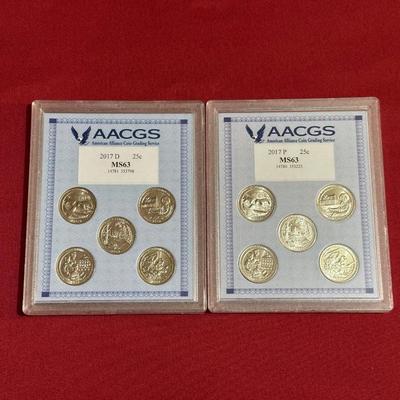 GRADED MS63 D/P-MINT QUARTERS