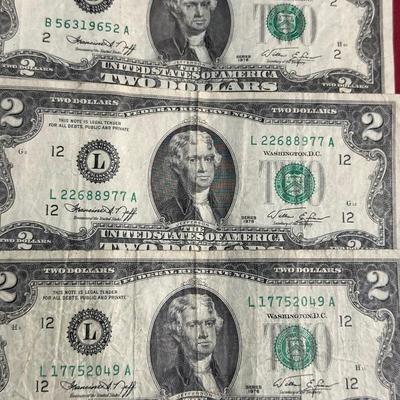 1935 $1 BLUE SEAL AND 3 1976 $2 DOLLAR BILLS
