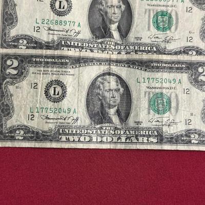 1935 $1 BLUE SEAL AND 3 1976 $2 DOLLAR BILLS