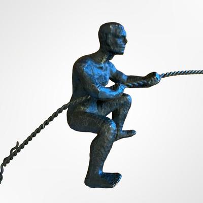 Cast Iron Wall Climber Sculpture