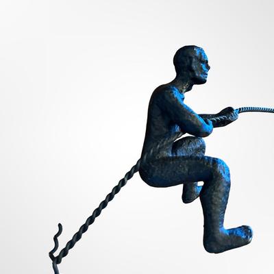 Cast Iron Wall Climber Sculpture