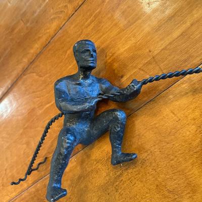 Cast Iron Wall Climber Sculpture