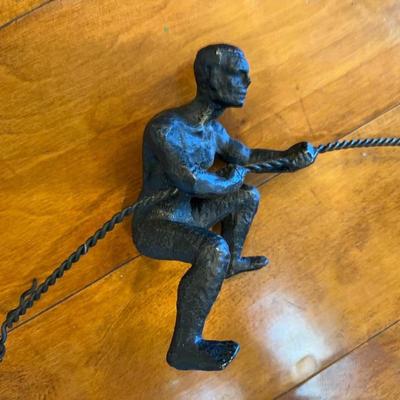 Cast Iron Wall Climber Sculpture