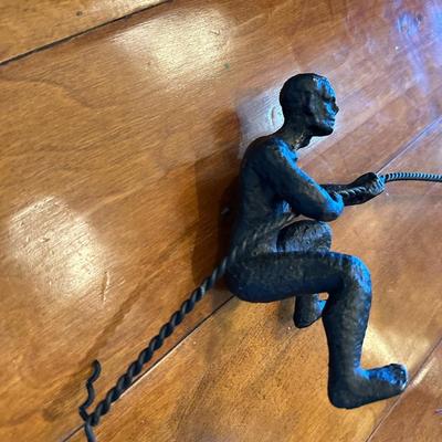 Cast Iron Wall Climber Sculpture