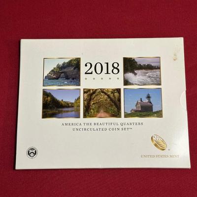 2018 AMERICA THE BEAUTIFUL QUARTERS UNCIRCULATED COIN SET AND GRADED MS63 2017 P-MINT QUARTERS