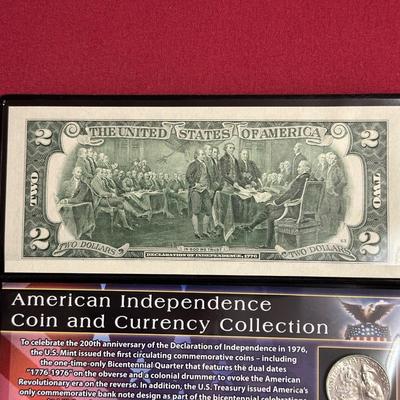 1976 BICENTENNIAL JFK HALF DOLLAR, 2013 $2 BILL, JFK BICENTENNIAL HALF DOLLAR, WASHINGTON BICENTENNIAL QUARTERS AND $2 DOLLAR BILL