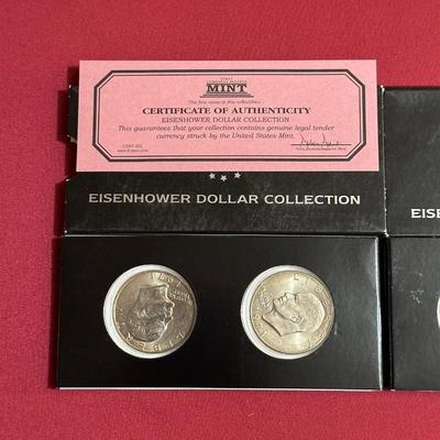 2-1971 & 2-1972 EISENHOWER DOLLAR COINS