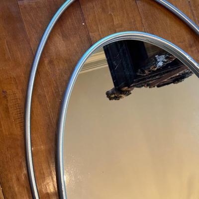 Oval Wall Mirror with Double Metal Frame