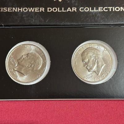 2-1973 & 2-1974 EISENHOWER DOLLAR COINS