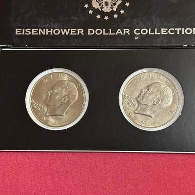 2-1973 & 2-1974 EISENHOWER DOLLAR COINS