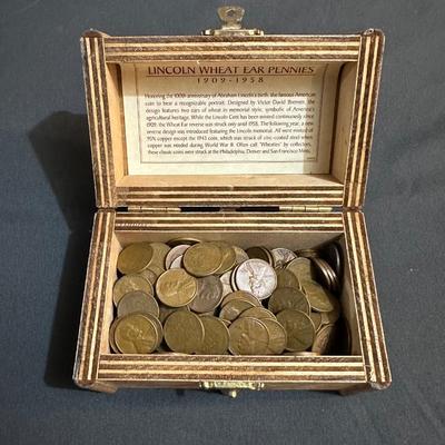TINY CHEST FULL OF WHEAT PENNIES
