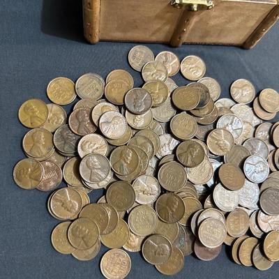 TINY CHEST FULL OF WHEAT PENNIES
